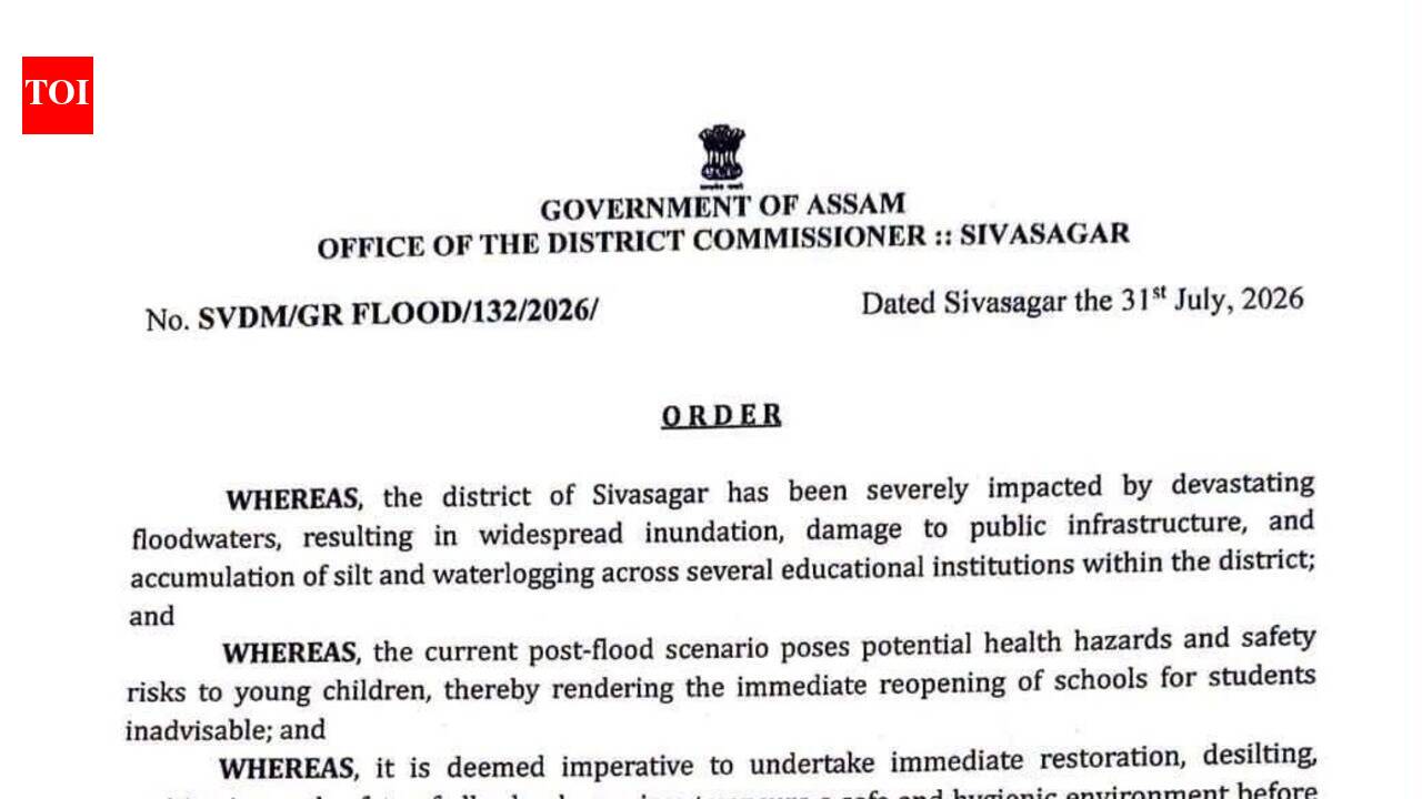 Flood-hit Sivasagar extends School vacation till Aug 9