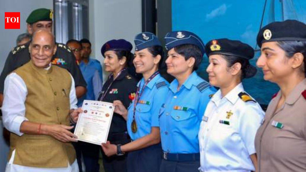 Global circumnavigation by Indian all-women crew a testament to Nari Shakti & example of triservice jointness: Rajnath