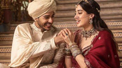 Janhvi Kapoor and Ishaan Khatter turn bride and groom as they reunite for an ad shoot; fans say, 'The Dhadak ending they deserved'