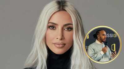 Kim Kardashian shares playful video with boyfriend Lewis Hamilton during family lake vacation