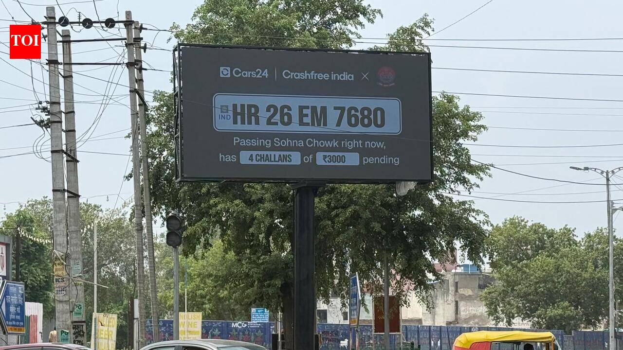 Challan information on public screen in new name and shame tactic in Gurgaon