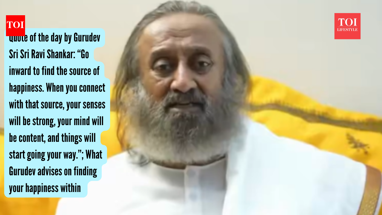 Quote of the day by Gurudev Sri Sri Ravi Shankar: “Go inward to find the source of happiness. When you connect with that source, your senses will be strong, your mind will be content, and things will start going your way.”; What Gurudev advises on finding your happiness within