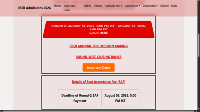 IISER IAT 2026 round 2 seat allotment result out at iiseradmission.in: Direct link to download here