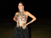 Ananya Panday gives metallic glam a savage upgrade in sculptural Anamika Khanna couture