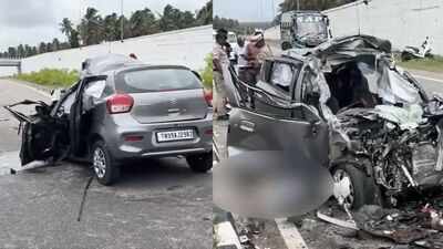 5 killed as speeding car crashes into stationary lorry in Tamil Nadu's Pollachi