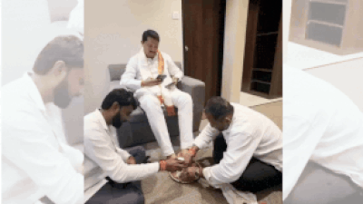 ‘Culture of Congress leaders’: BJP minister slams Nana Patole feet-washing video