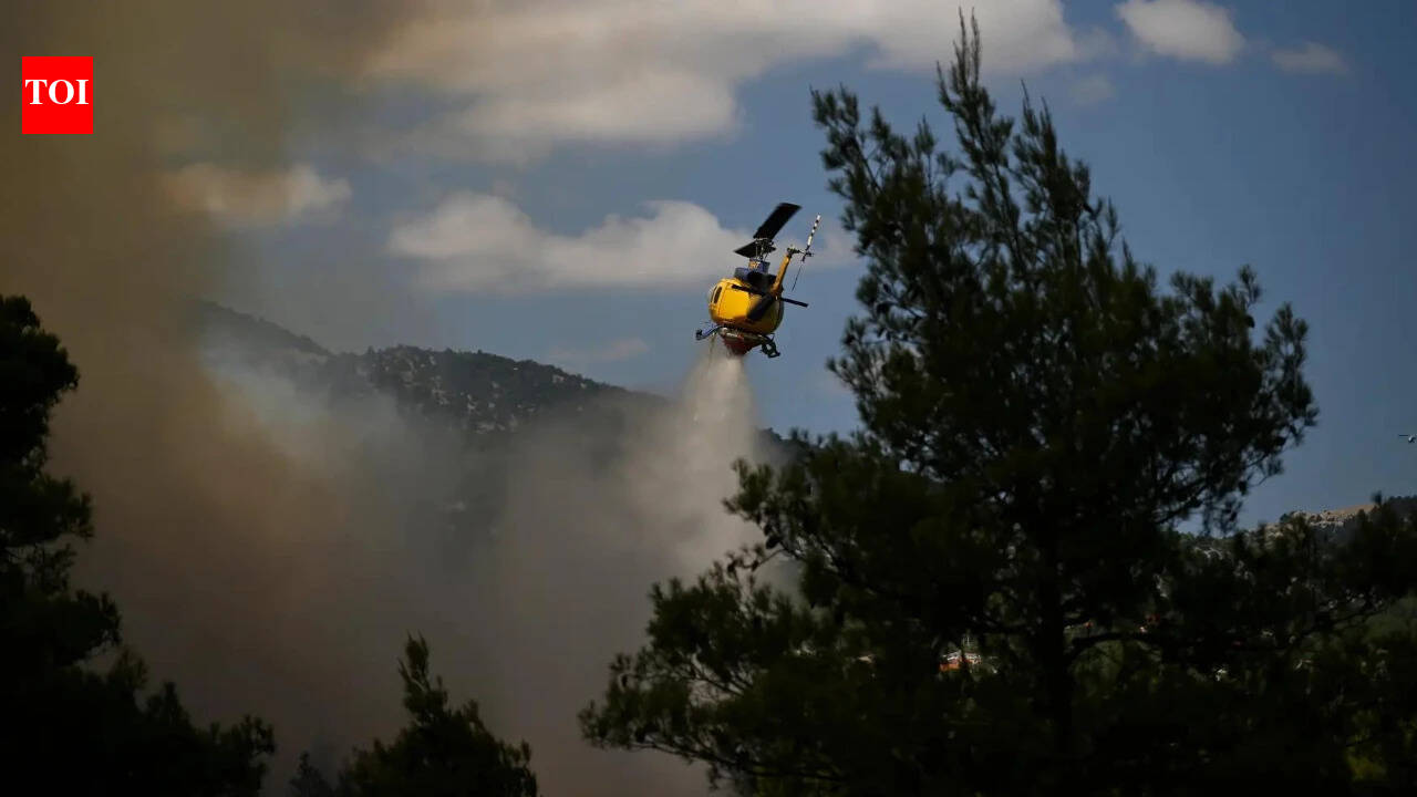 Watch: Firefighting helicopters collide mid-air as Greece battles massive wildfire