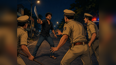 Rowdy brandishes long machete, threatens public and police in Bengaluru