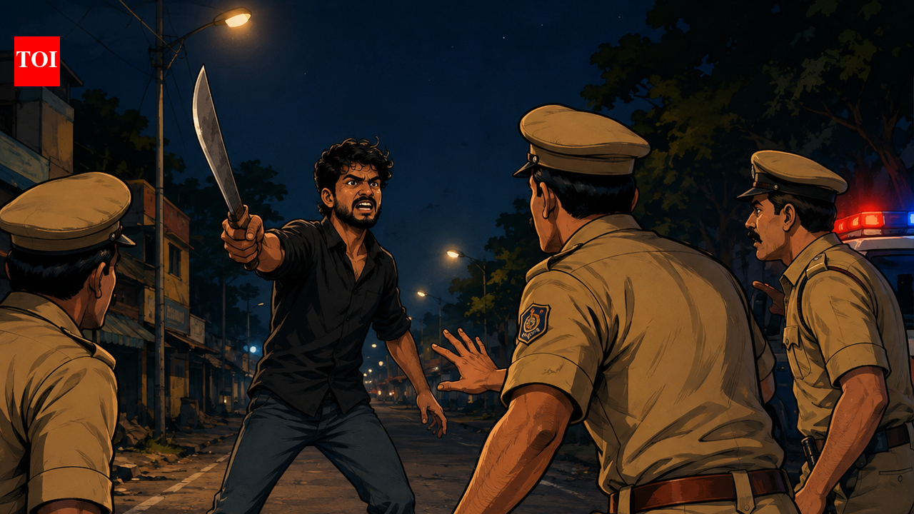 Rowdy brandishes long machete, threatens public and police in Bengaluru