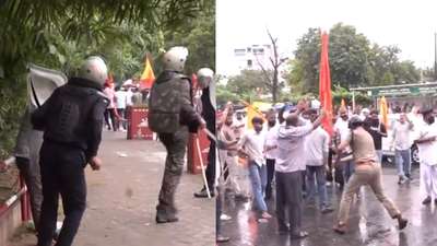 Barricades breached, water cannons used as Karni Sena marchers clash with Jaipur police
