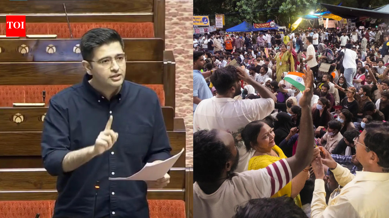 'Students' stir not for comeback of any flop political party': Raghav Chadha in Rajya Sabha
