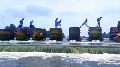 In MP village, kids risk lives every day, hop over dam pillars to reach school