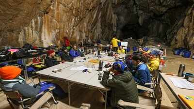 <b>Fifteen volunteers spent 40 days inside a French cave without clocks, sunlight or phones and emerged believing only 30 days had passed</b>