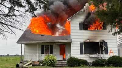 ‘A Fitting Farewell’: An Illinois family gave its old farmhouse one final purpose; about 100 firefighters trained inside before it burned