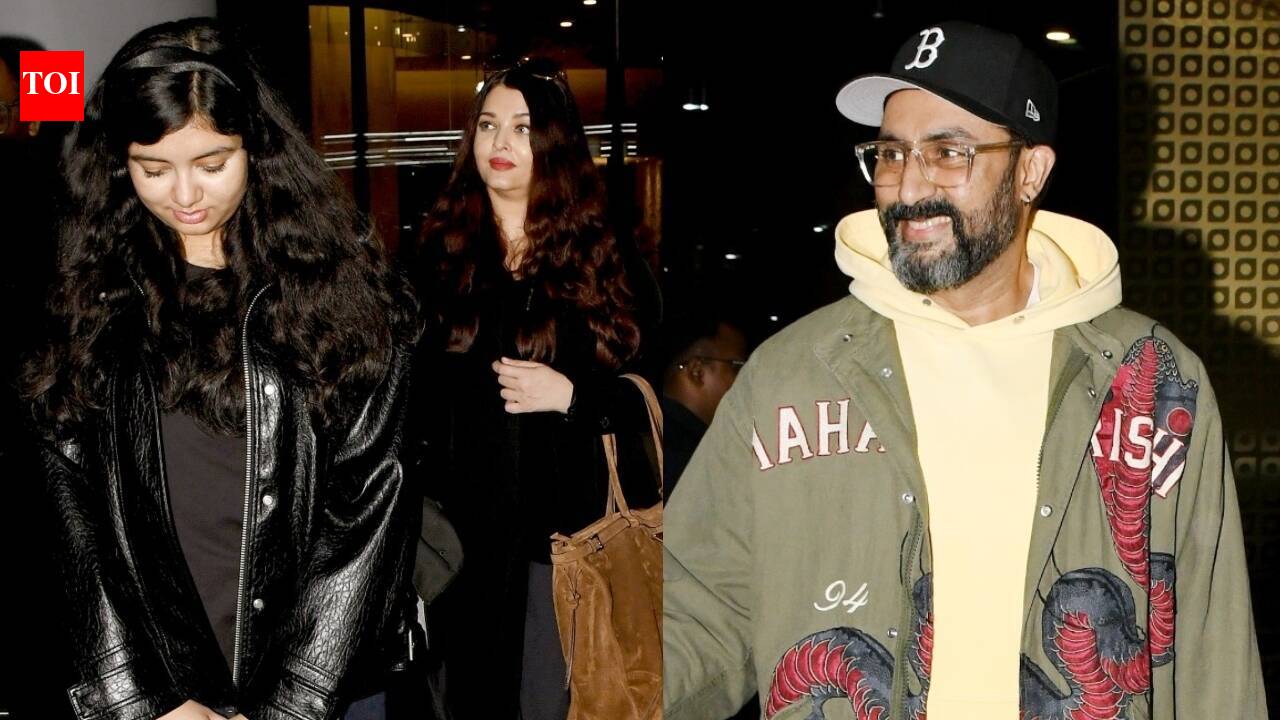 Abhishek, Aishwarya return from holiday, Aaradhya's 'namaste' to paps wins the internet: VIDEO