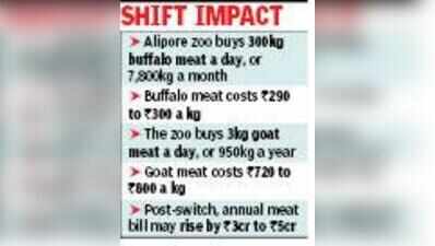 Forest dept proposes mutton instead of buffalo meat for zoo carnivores