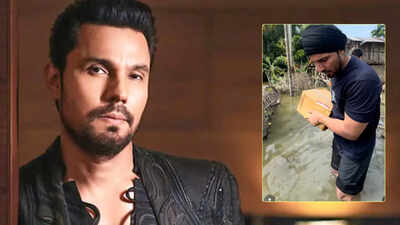 Randeep Hooda walks through floodwaters to extend relief to families in Assam: 'Chappals, daily essentials distribute karne ke liye aayein hai'