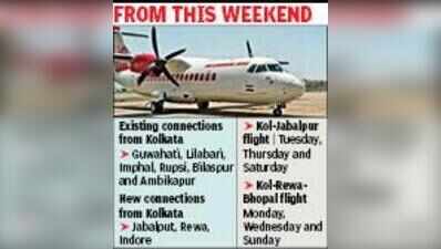 Thrice-a-week flights to Jabalpur, Rewa and Indore