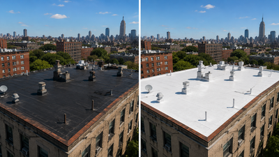 In 2011, New York painted its black rooftops white; monitoring found its average peak summer surface temperature was 43°F lower
