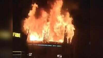 Six stray cattle killed as speeding truck ploughs into them in Fbd; locals set vehicle on fire