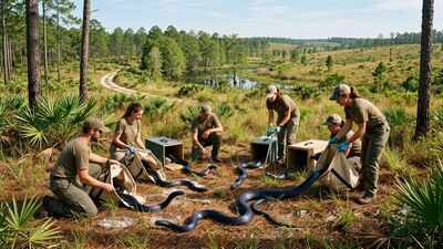 A giant snake vanished from parts of the US decades ago. Scientists are now releasing 42 eastern indigo snakes to bring it back
