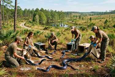 Scientists release 42 snakes to bring a giant US species back