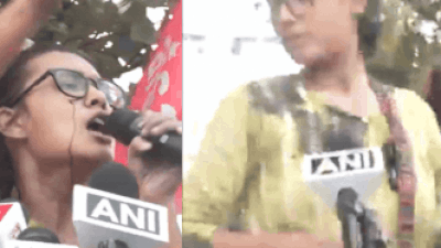 Ink thrown at AISA president Neha Bora during Jharkhand students' protest