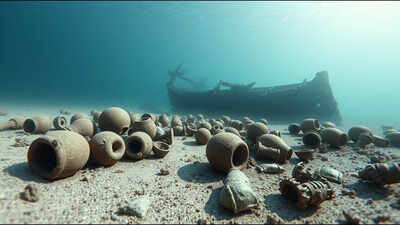 <b>A 2,400-year-old shipwreck found off Greece is still carrying hundreds of ancient amphorae beneath the sea</b>” title=”Representative Image of centuries-old amphorae resting beside a shipwreck near Andros (AI-generated image)” decoding=”async” fetchpriority=”high”/></div>
</p></div>
</p></div>
<p> <span title=