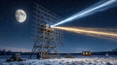 In 1946, the U.S. Army sent a radar pulse toward the Moon; its echo returned 2.5 seconds later and proved radio signals could reach beyond Earth