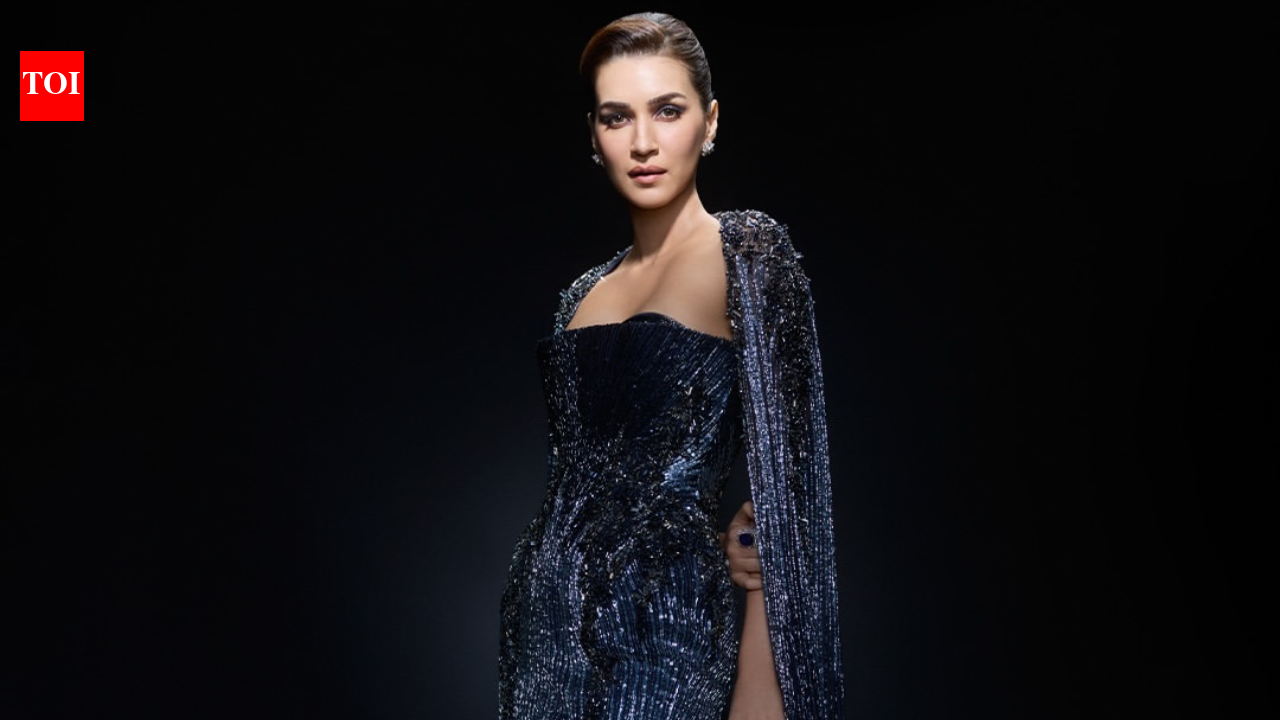 Kriti Sanon owns the night in a midnight-blue Gaurav Gupta couture gown embellished with 5,500 striking crystals