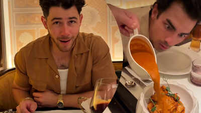 Nick Jonas and Joe Jonas can't get enough of Indian food; devour onion bhajia, pista lamb chop, murgh makhani and more - WATCH