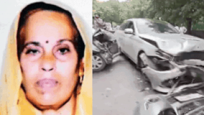 Woman crushed between vehicles after smash-up in Delhi; kin alleges Mercedes driver was speeding, drunk