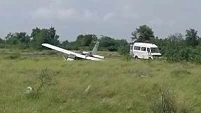Training aircraft veers off Baramati airport runway during emergency drill
