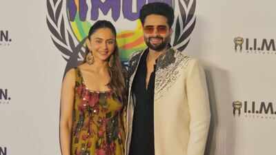 'Ramayana' star Rakul Preet Singh looks regal in Rs 75,000 mustard floral anarkali as she attends event with Jackky Bhagnani