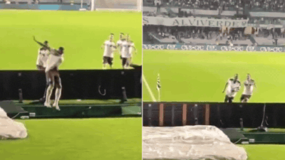 Brazil footballer falls into tunnel while celebrating goal, suffers ankle injury - Watch
