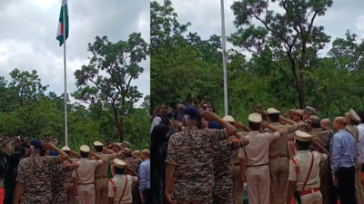 1st time in 50 years, tricolor hoisted at Karregutta Hills by Telangana DGP