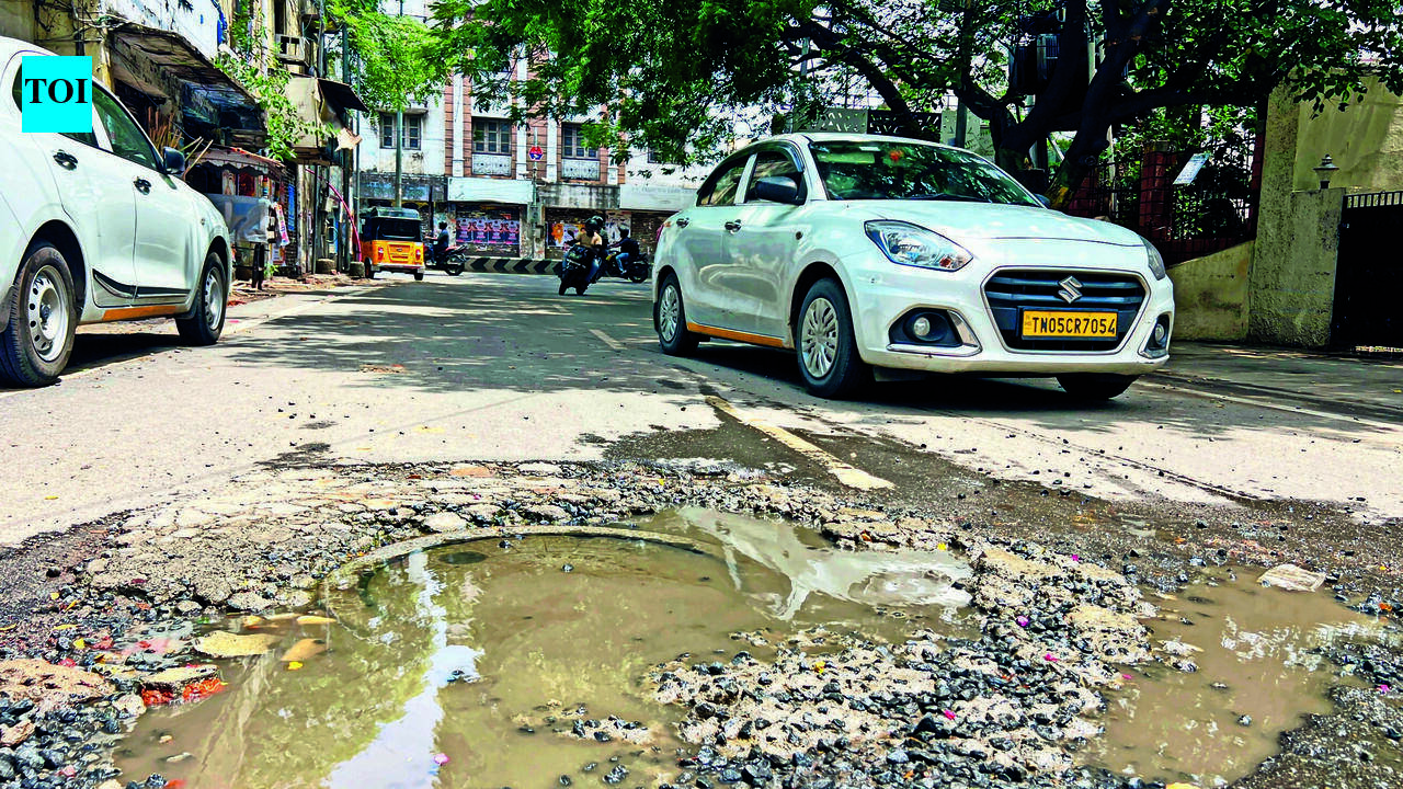 Chennai roads crumble as re-laying remains on hold | Chennai News - The ...