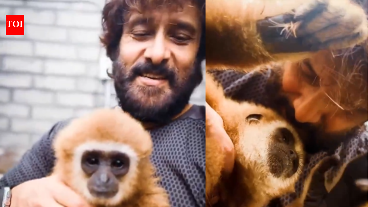 Actor Vikram flaunts lar gibbon, conservationists raise red flag
