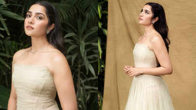 Rukmini Vasanth totally turned heads in strapless lace dress at Toxic trailer launch