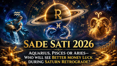 Vedic astrology says Sade Sati spans about 7.5 years as Saturn crosses three Moon-sign positions; Aquarius, Pisces and Aries are affected in 2026