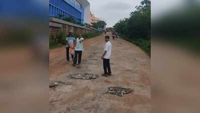 Pooling money from savings, seniors repair damaged road