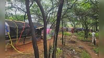 2 acres encroached in Mangar Bani buffer, makeshift hutments come up