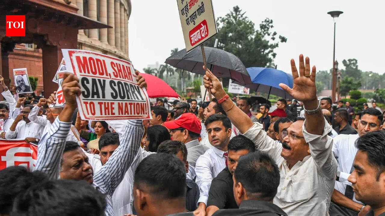 Monsoon session: Security steps in as protesting rival MPs come face to face