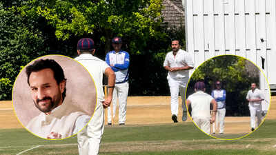 Watch: Saif Ali Khan shows off his bowling skills on London cricket field; fans say, 'Khandani cricketer hai'