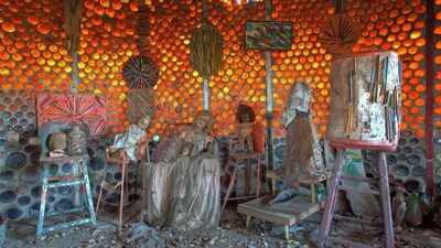 1956: At 60, she started building a village from discarded bottles. Twenty-five years later, it had become one of California's strangest landmarks