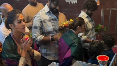 Nayanthara seeks blessings at Siddhivinayak temple with Vignesh Shivan and twin sons amid Mumbai shoot