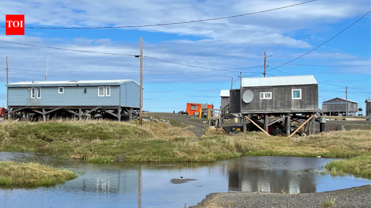 Remote Alaska village slowly sinks as frozen ground thaws, releasing ancient carbon