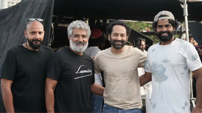 Fahadh Faasil and SS Rajamouli share a special moment on the sets of ‘Don’t Trouble the Trouble’