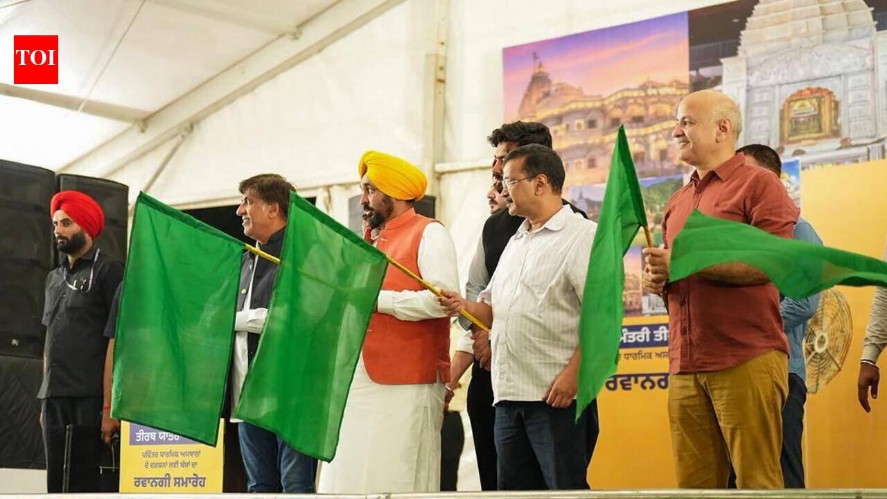 Pilgrimage buses, school building: Kejriwal, Mann highlight AAP govt’s welfare push