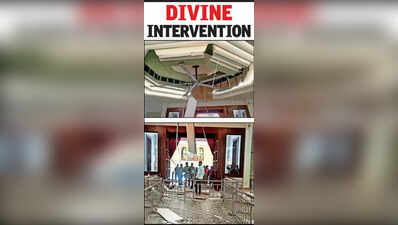 PoP ceiling caves in at Jamsawali Hanuman Mandir